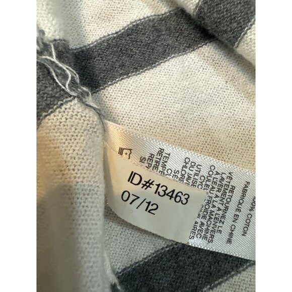 Express Womens Striped Open Cardigan XS 100% Cotton Gray/White - Picture 3 of 7
